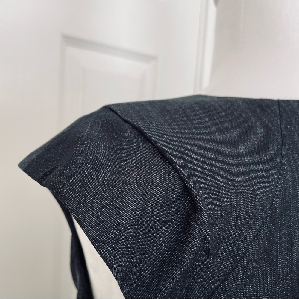 Calvin Cline Ruched Dress with Cap Sleeve, Size 4, Dark Gray Heather - Picture 5 of 9